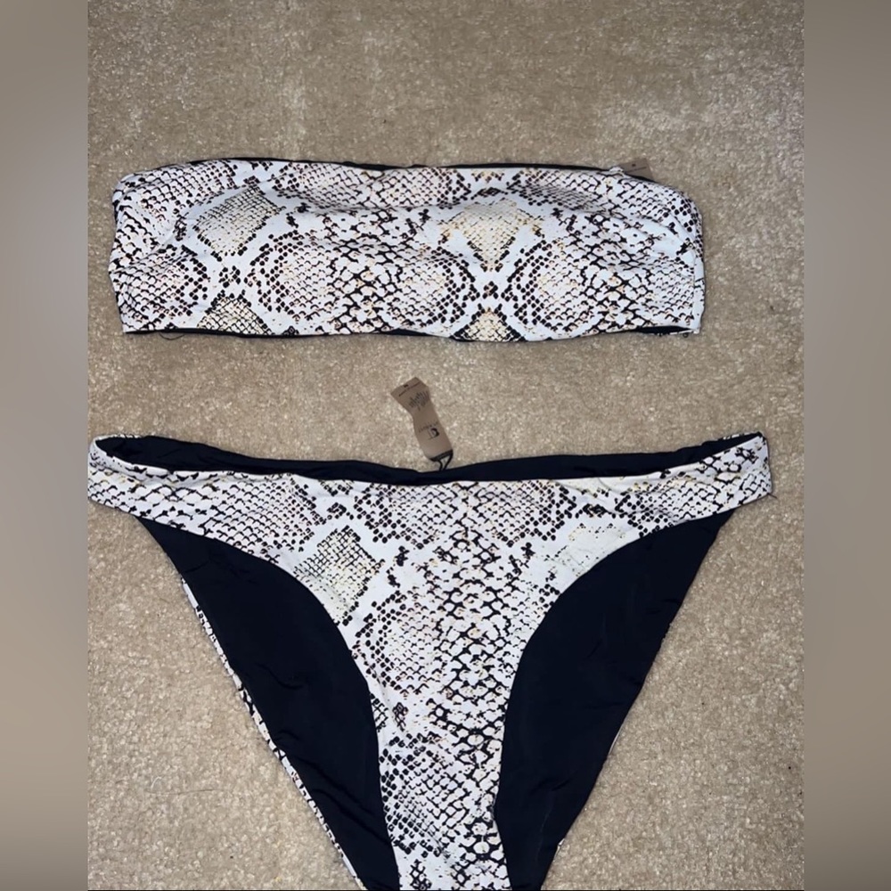 Tinibikini snake print/black reversible bikini